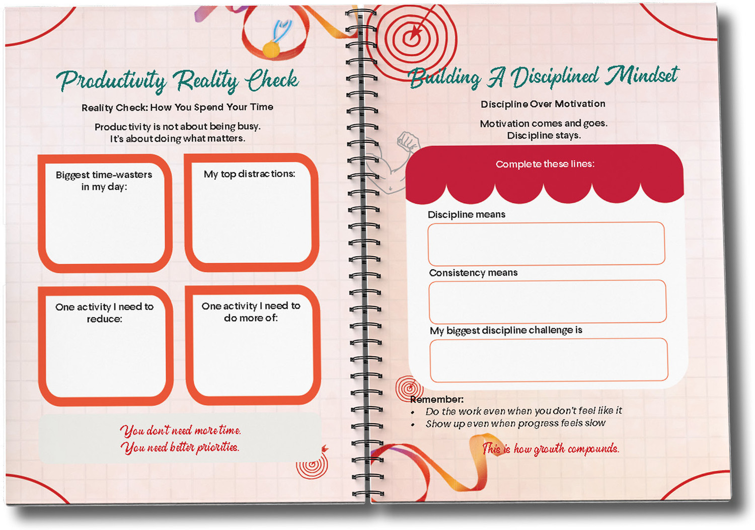 Image of The Comeback Journal | Productivity Journal for Focus, Discipline, Habit Building & Personal Growth | Daily Planner with Reflection, Goal Setting & Progress Tracking