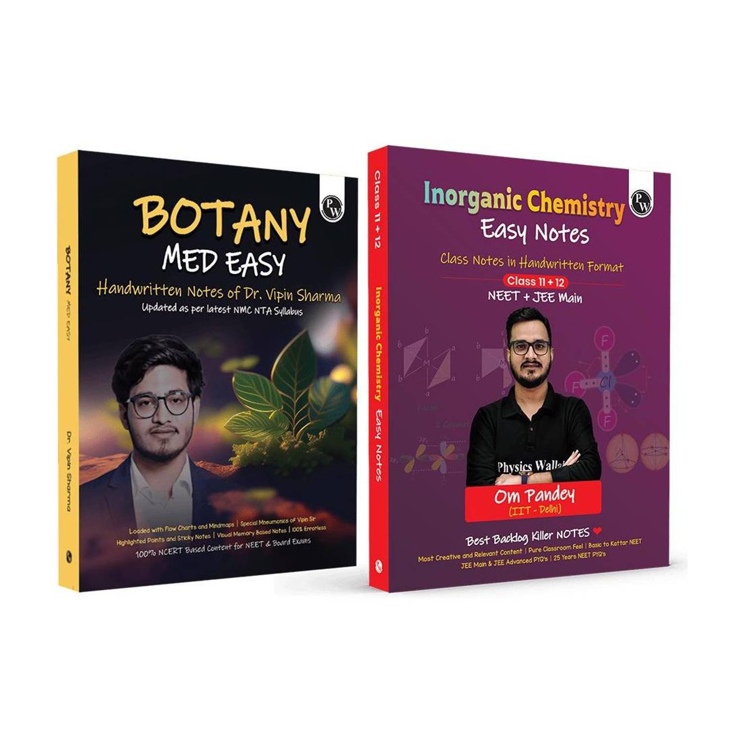 PW Botany Med Easy & Easy Inorganic Chemistry Notes Combo - Image 1
