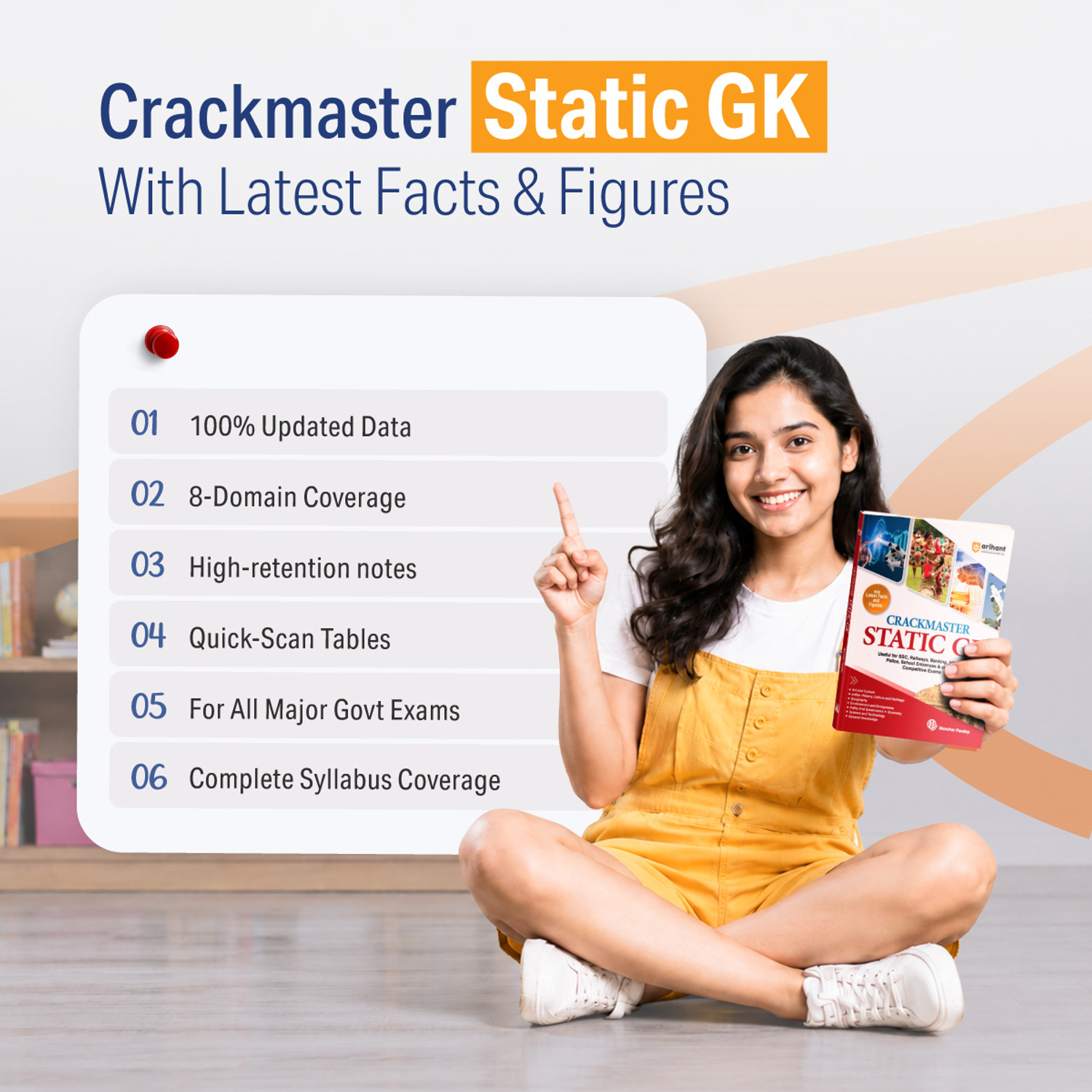 Image of Crackmaster Static GK | Art & Culture, History, Geography, Environment, Polity, Economy, Science & Tech | Facts & Figures | For SSC, Railways, Banking, NDA /CDS, Police, School Admission & All Competitive Exams