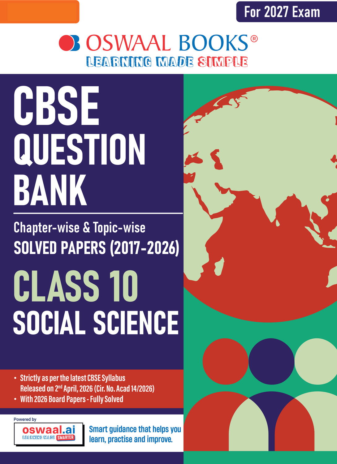 Image of CBSE Class 10 Social Science Question Bank | Chapter & Topic-wise Solved Papers (2017 2026) | Based on Syllabus (April 2026) | Includes 2026 Papers | | For 2027 Exam