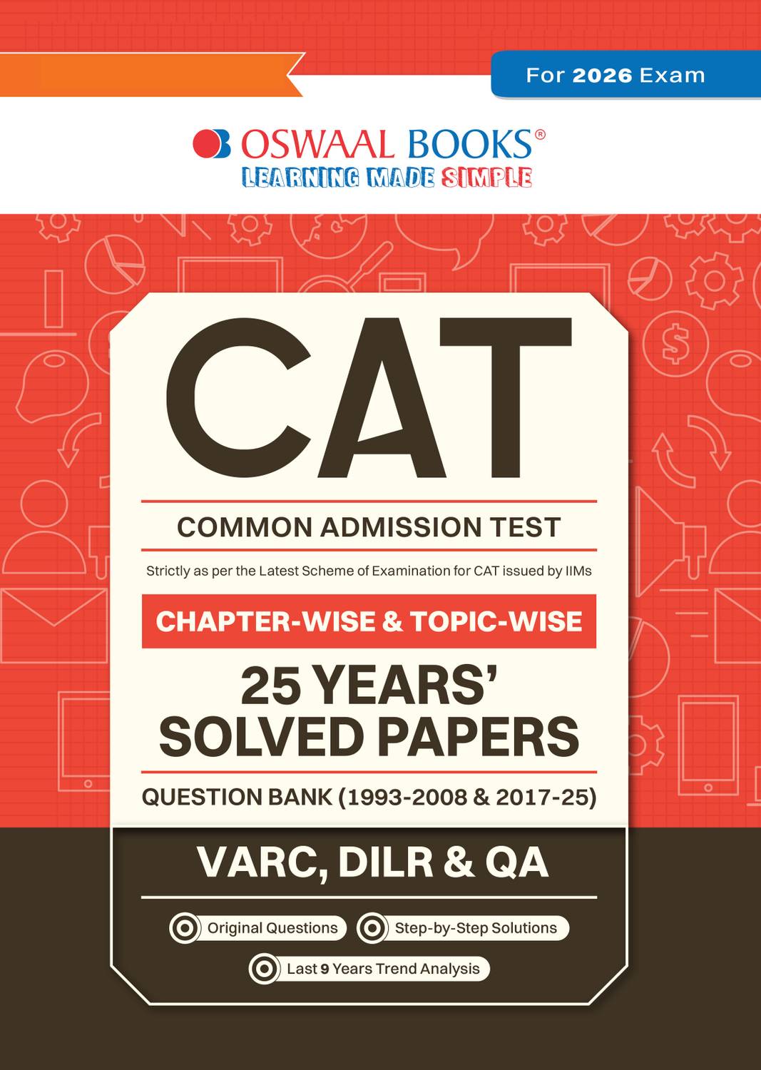 Oswaal CAT 25 Years Solved Papers (1993-2008 & 2017-2025)