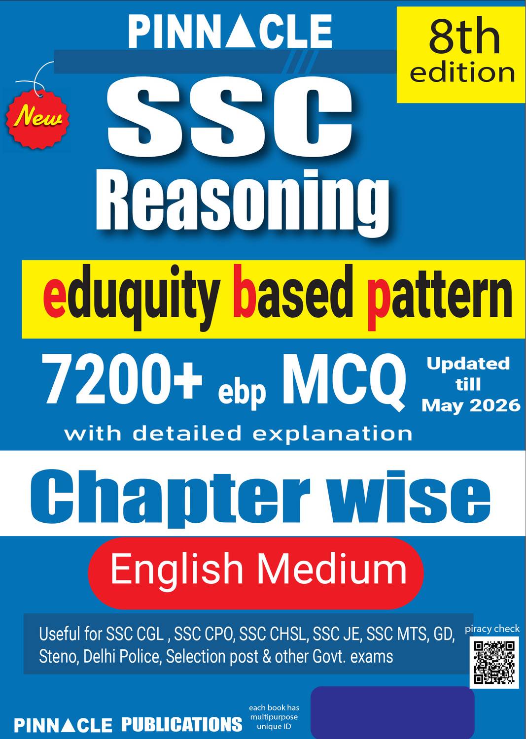PINNACLE SSC Reasoning 7200+ MCQs 8th Edition