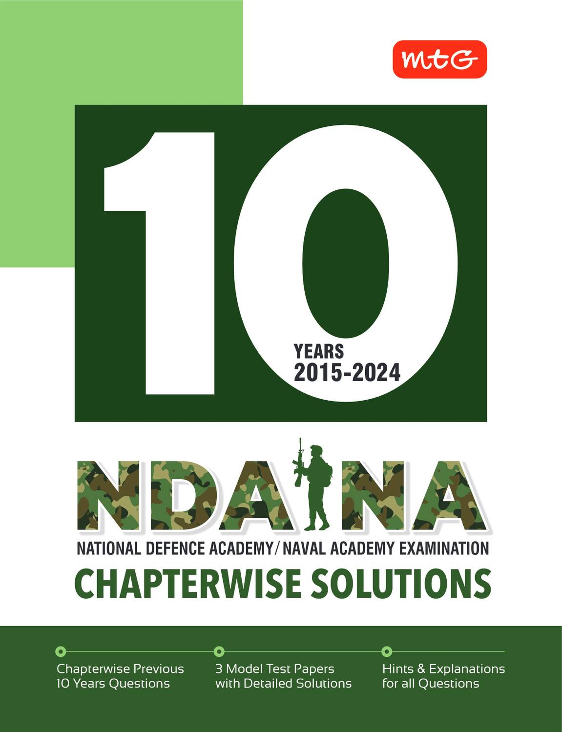 MTG NDA-NA 10 Previous Years Chapterwise Solved Papers (2015-2024) | 9789360235154