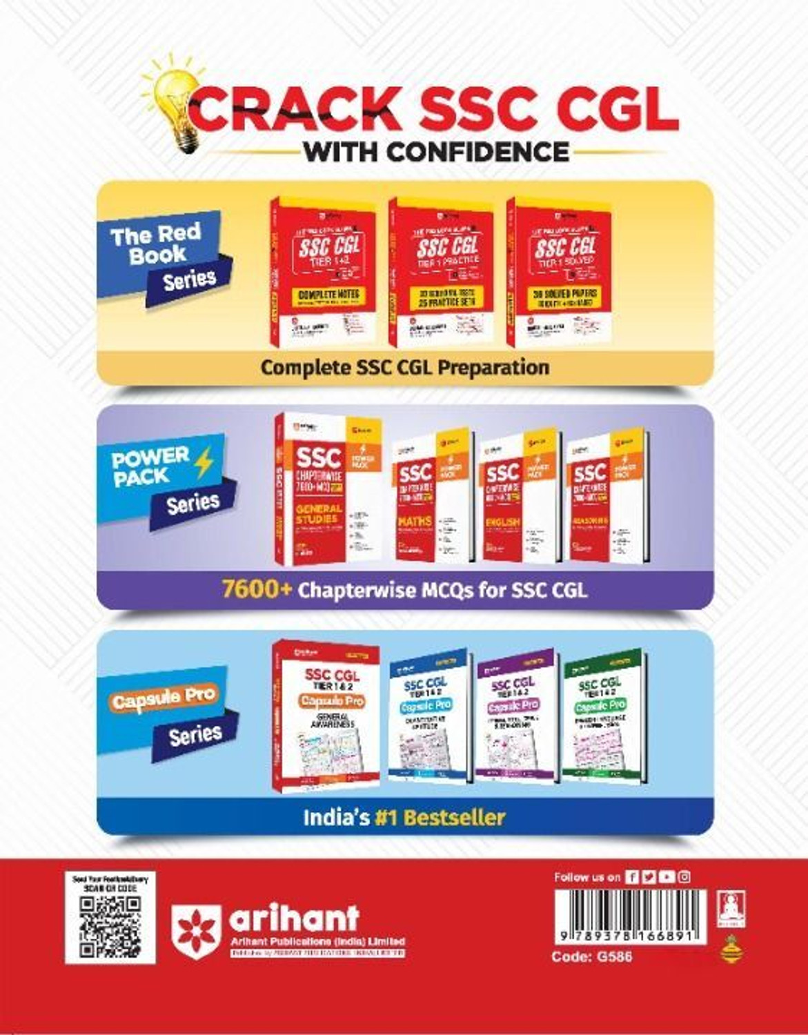 Image of Arihant SSC Reasoning Book 2026 | Chapterwise 7600+ MCQs | PYQs Till Jan 2026 for CGL, CHSL, CPO, MTS, GD | Revision, Detailed Solutions | Power Pack 2nd Edition+ Free Digital Support | English Medium