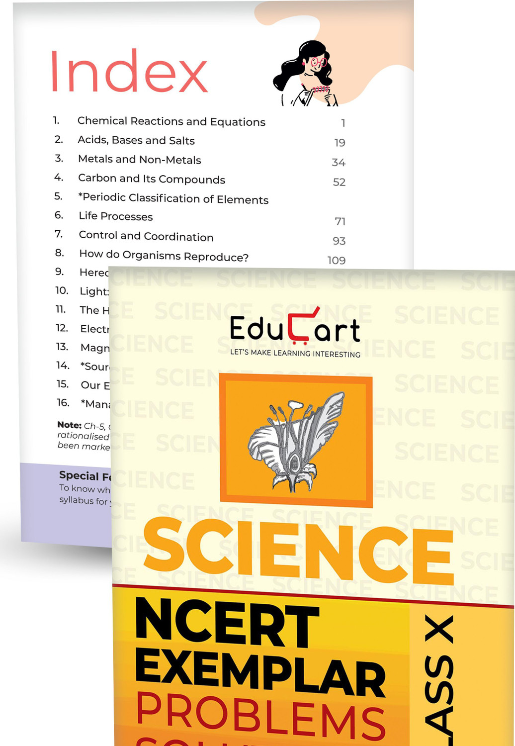 Image of Educart NCERT Exemplar Class 10 Science & Mathematics 2026 Problems Solutions (For 2026-27 Board Exam)