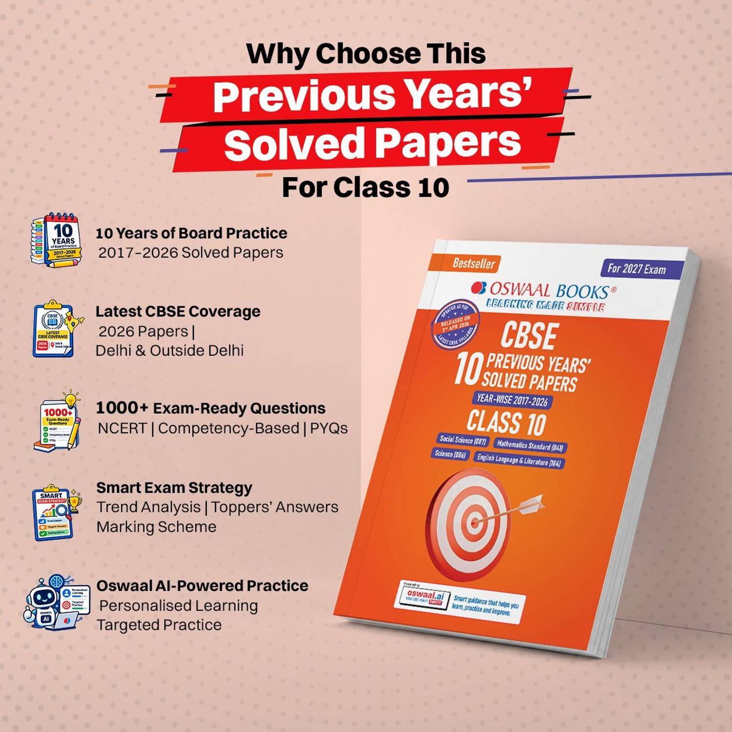 Oswaal CBSE 10 Previous Years Papers 2017-2026 - Image 2