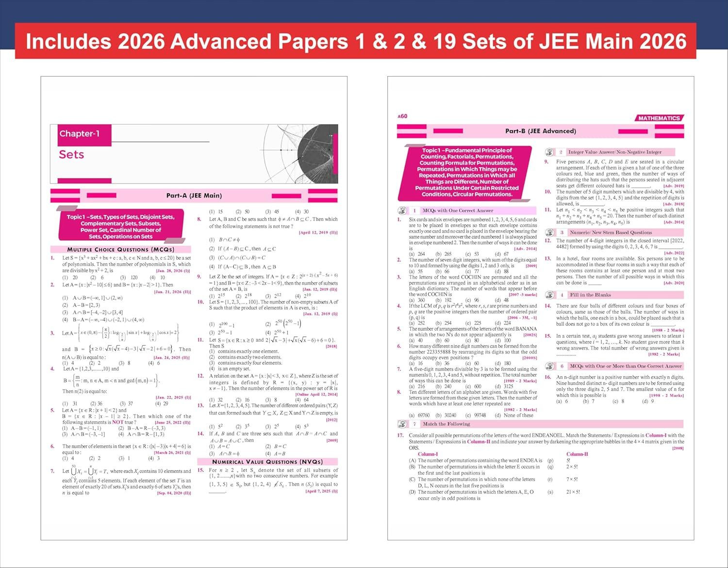 Image of Disha Physics,Chemistry&Mathematics Chapterwise 49 Years JEE Advanced (1978 - 2026) & 25 Year JEE Mains (2002 - 2026) PYQs | JEE Advanced PYQ Book 2026