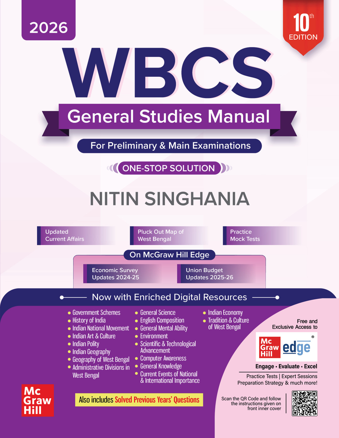 Image of WBCS General Studies Manual (English) 2026 by Nitin Singhania (IAS) | 10th Edition | Solved Previous Years� Questions (2015-2023) | West Bengal Civil Services (Prelims & Mains) | WBPSC
