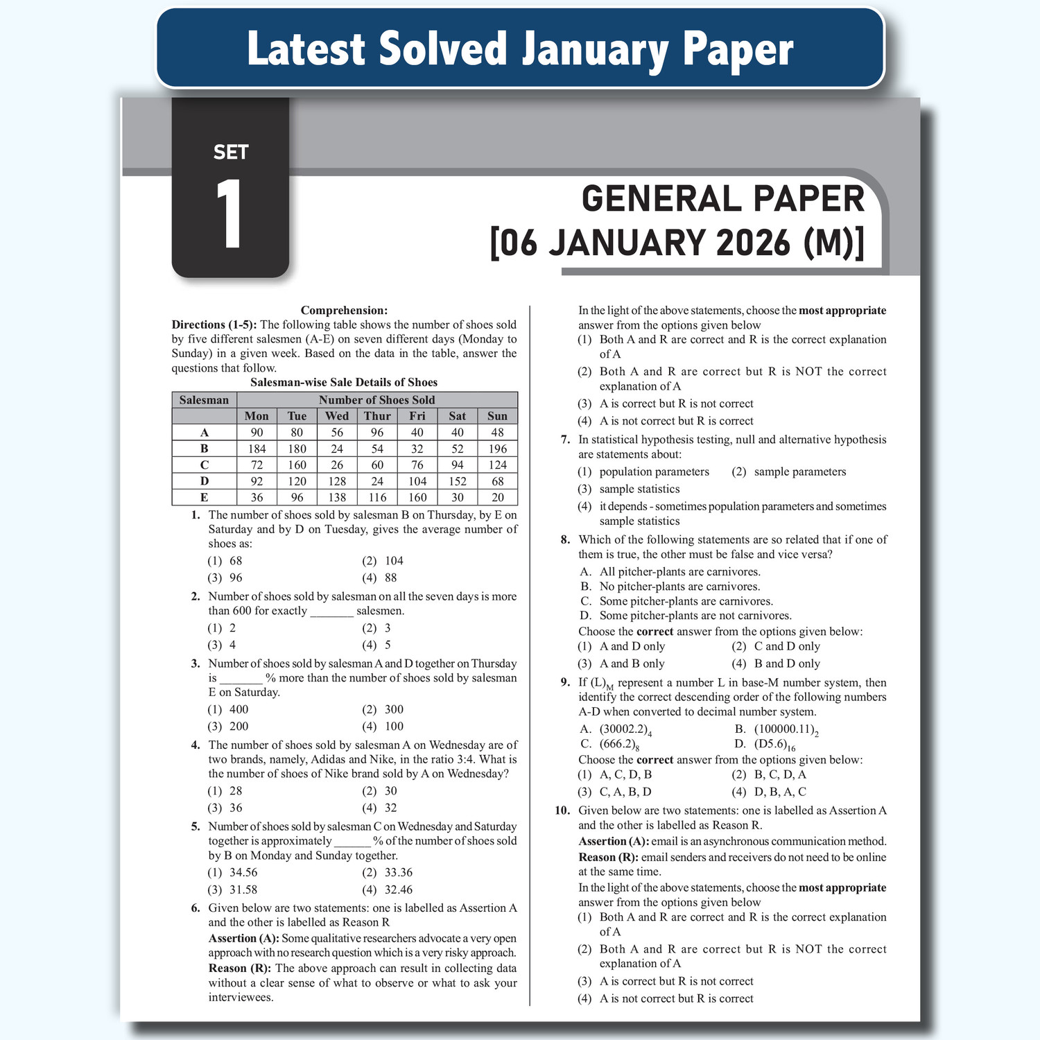 Image of PW NTA 70 UGC NET Paper 1 Previous Year Solved Papers with Complete Chapter Notes