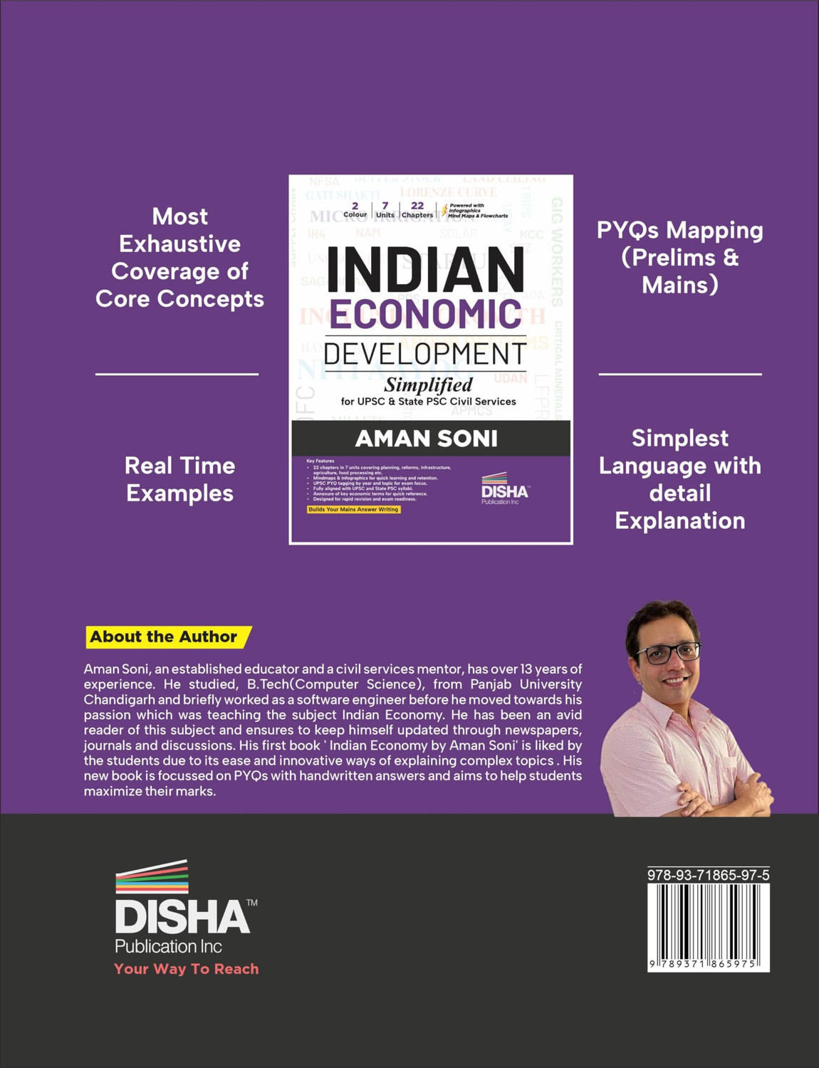Image of Disha Indian Economic Development Simplified for UPSC & State PSC Civil Services Exams | 2 color Economy Book Powered with Infographics, Mindmaps, Pictures & Tables