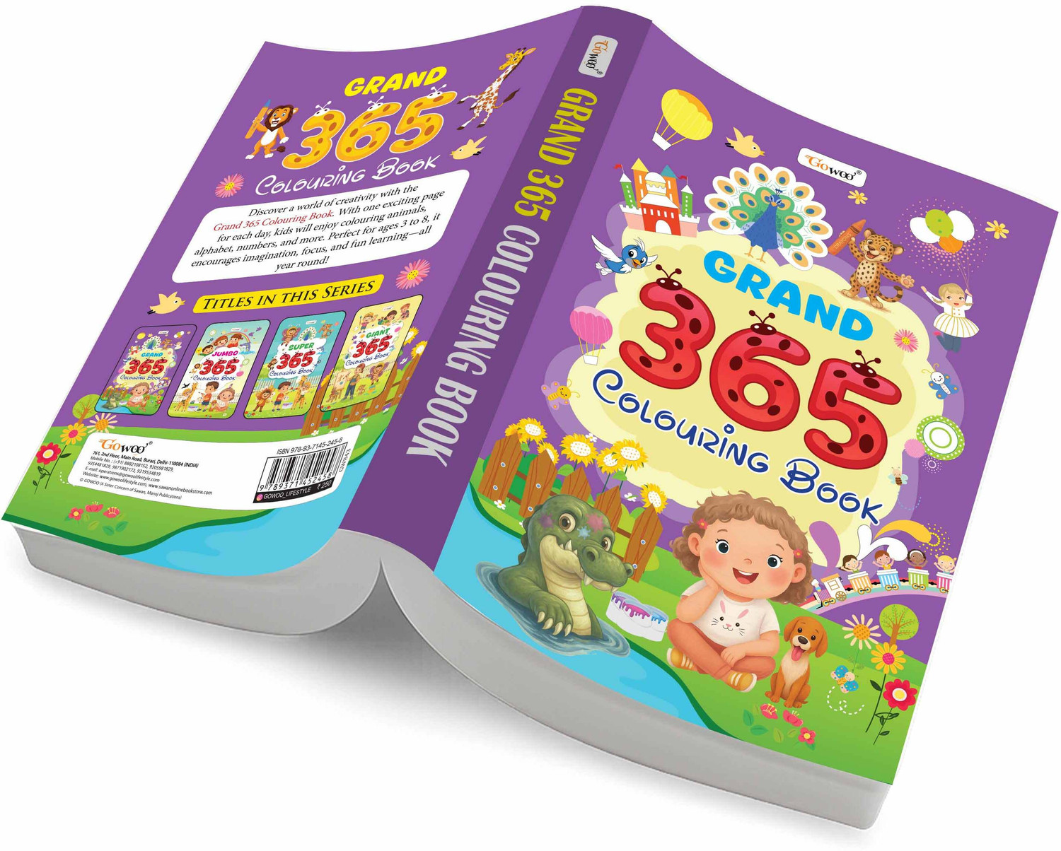 Image of GO WOO GRAND - 365 Colouring Book :- early learners colouring book, Kids educational book, Jumbo colouring book for kids (Paperback, GOWOO)