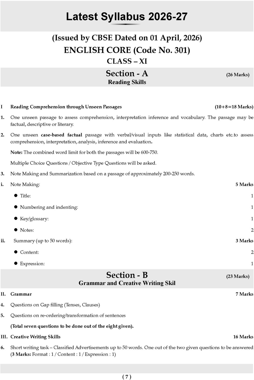 Image of CBSE Class 11 English Core Question Bank | Chapter & Topic-wise Solved Papers (2017 2026) | Based on Syllabus (April 2026) | Includes 2026 Papers | | For 2027 Exam