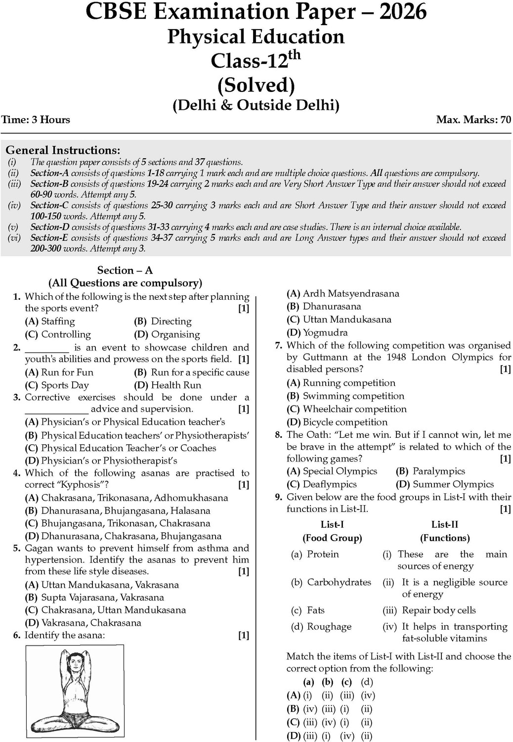 Image of CBSE Class 12 Physical Education Question Bank | Chapter & Topic-wise Solved Papers (2017 2026) | Based on Syllabus (April 2026) | Includes 2026 Papers | | For 2027 Exam
