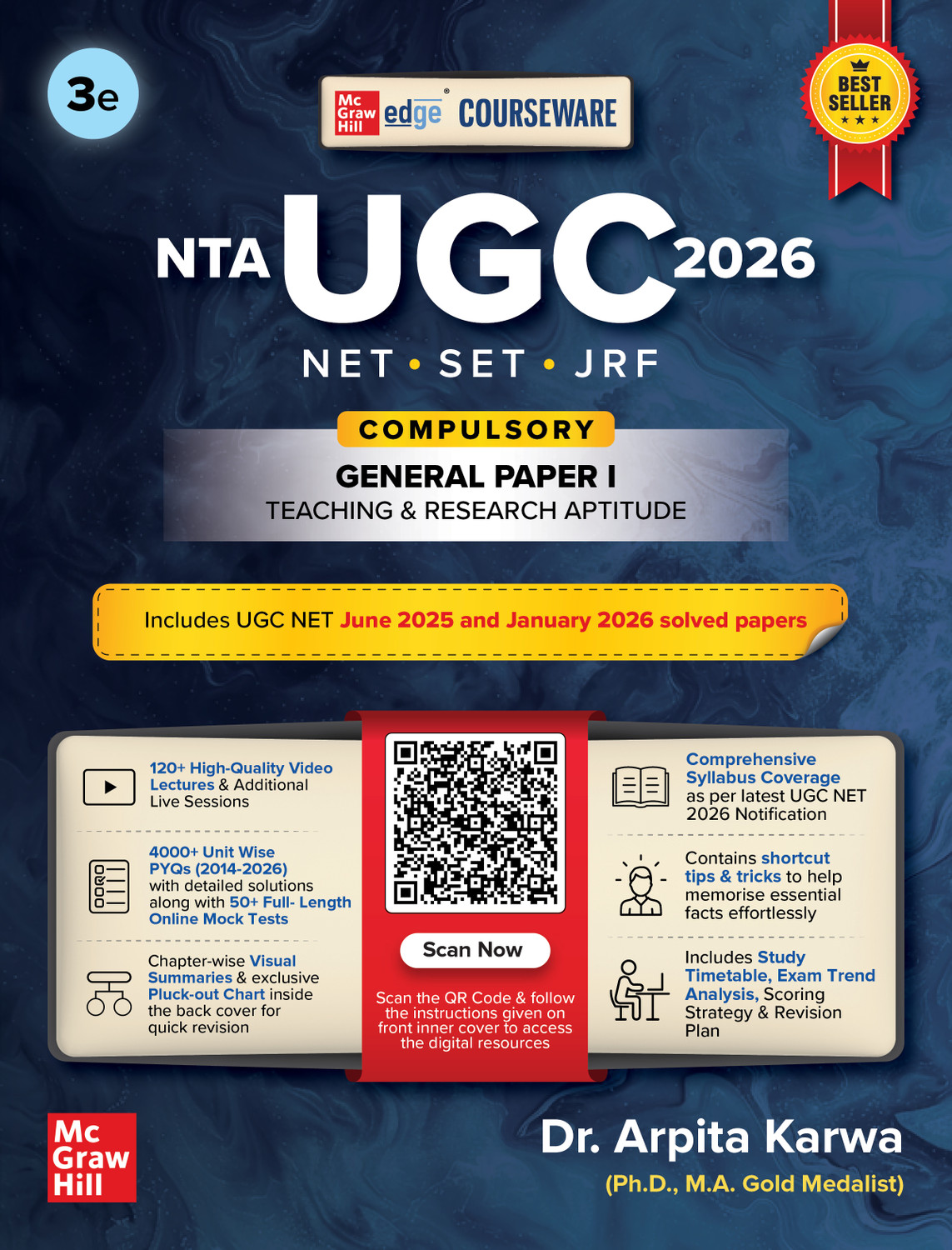 Image of UGC NET Paper 1 2026 by Arpita Karwa, 3e | 120 Conceptual Videos | 4000+ Previous Years' Solved Papers (2015- Jan 2026) | 2000+ Practice Questions | 50 Full-length Mock Test Papers | Pluck-out Chart
