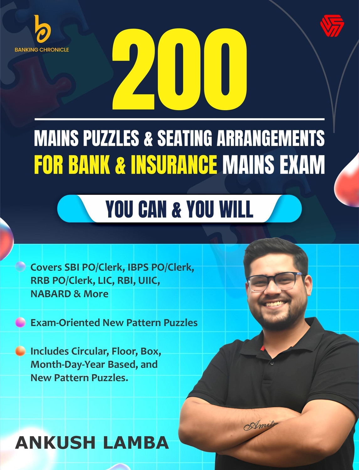 Image of 200 Mains Puzzles & Seating Arrangements for Bank & Insurance Mains Exam Ankush Lamba Invincible