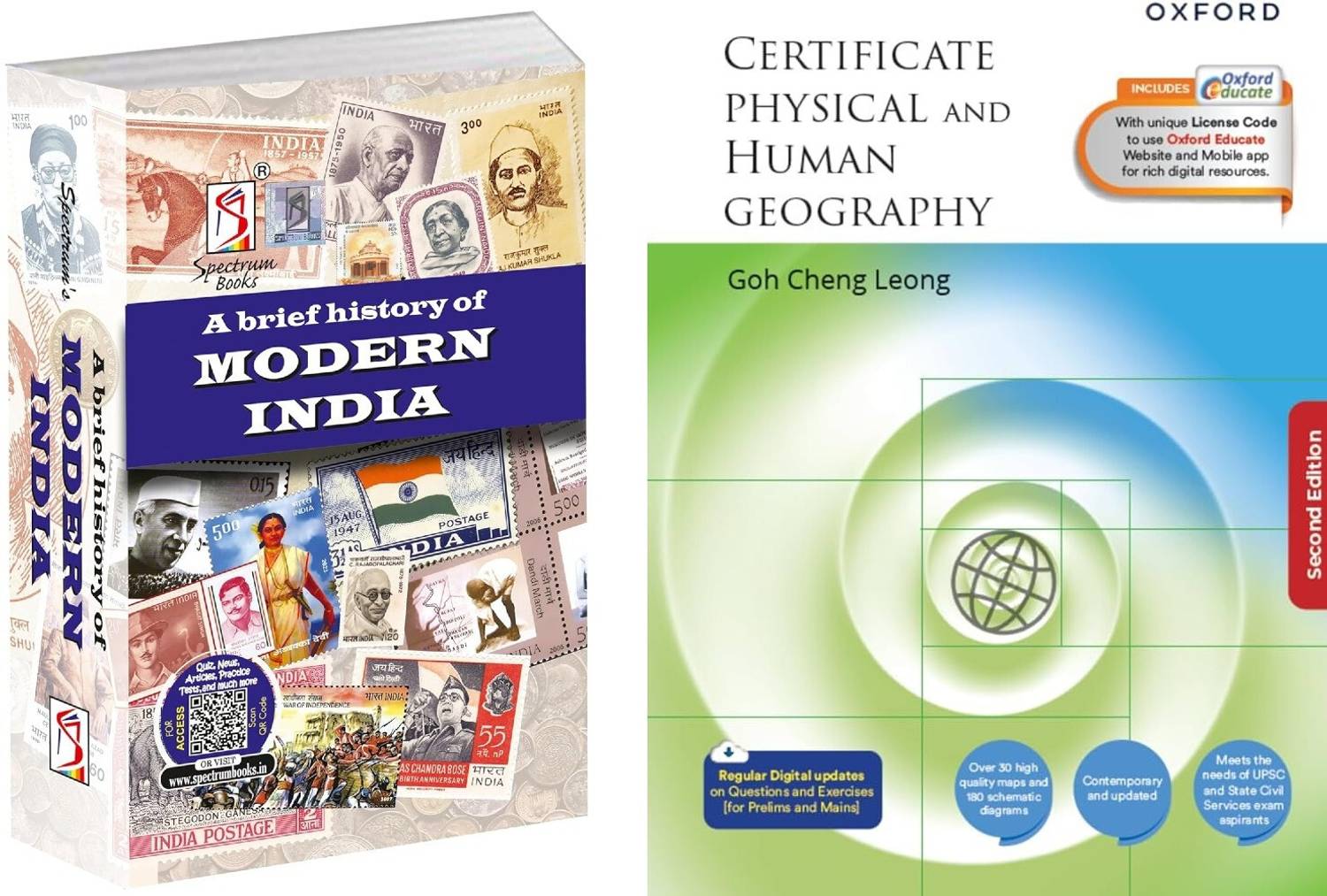 A Brief History of Modern India | Spectrum | Rajiv Ahir | UPSC | Civil Services Exam | State Administrative Exams - 2024/Edition And Certificate Physical and Human Geography 2nd Edition | Best Suited for UPSC Aspirants Combo