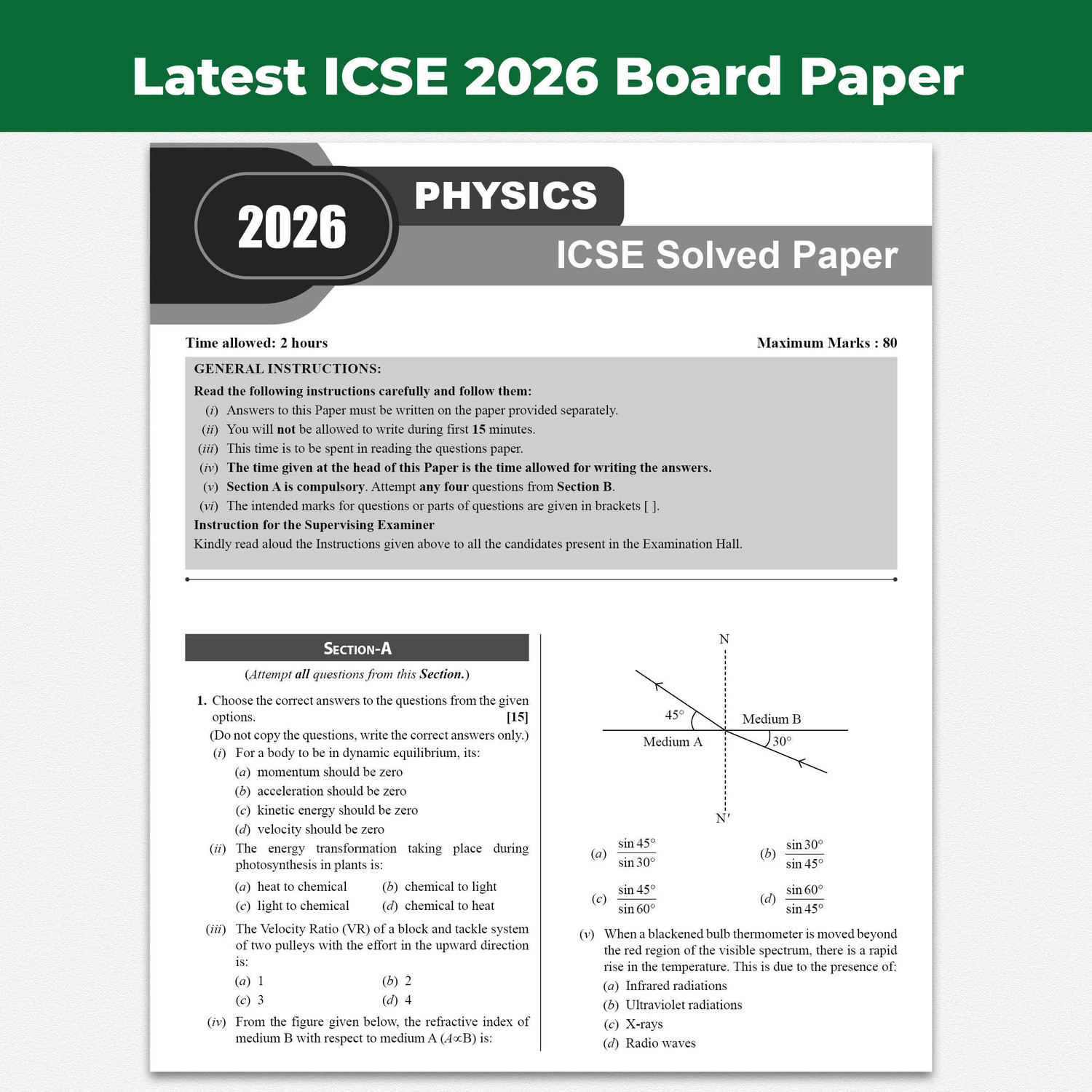 Image of PW ICSE Class 10 PYQs - Past 10 Years Solved Papers For 2027 Exams