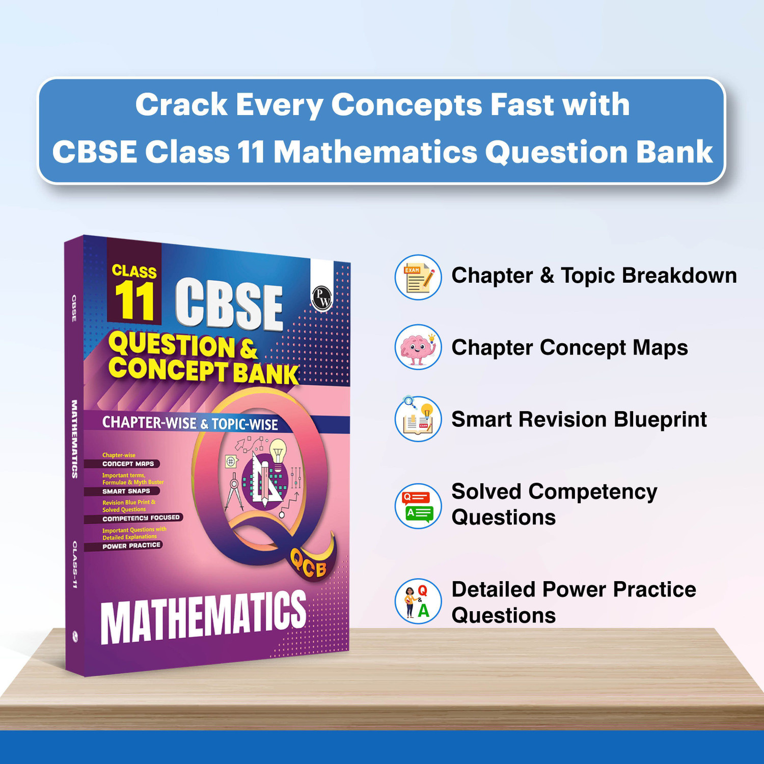 Image of inchPW CBSE Class 11 Question & Concept Bank (QCB) Mathematics Chapter-wise and Topic-wise Solved Questions For 2027 Exams inch