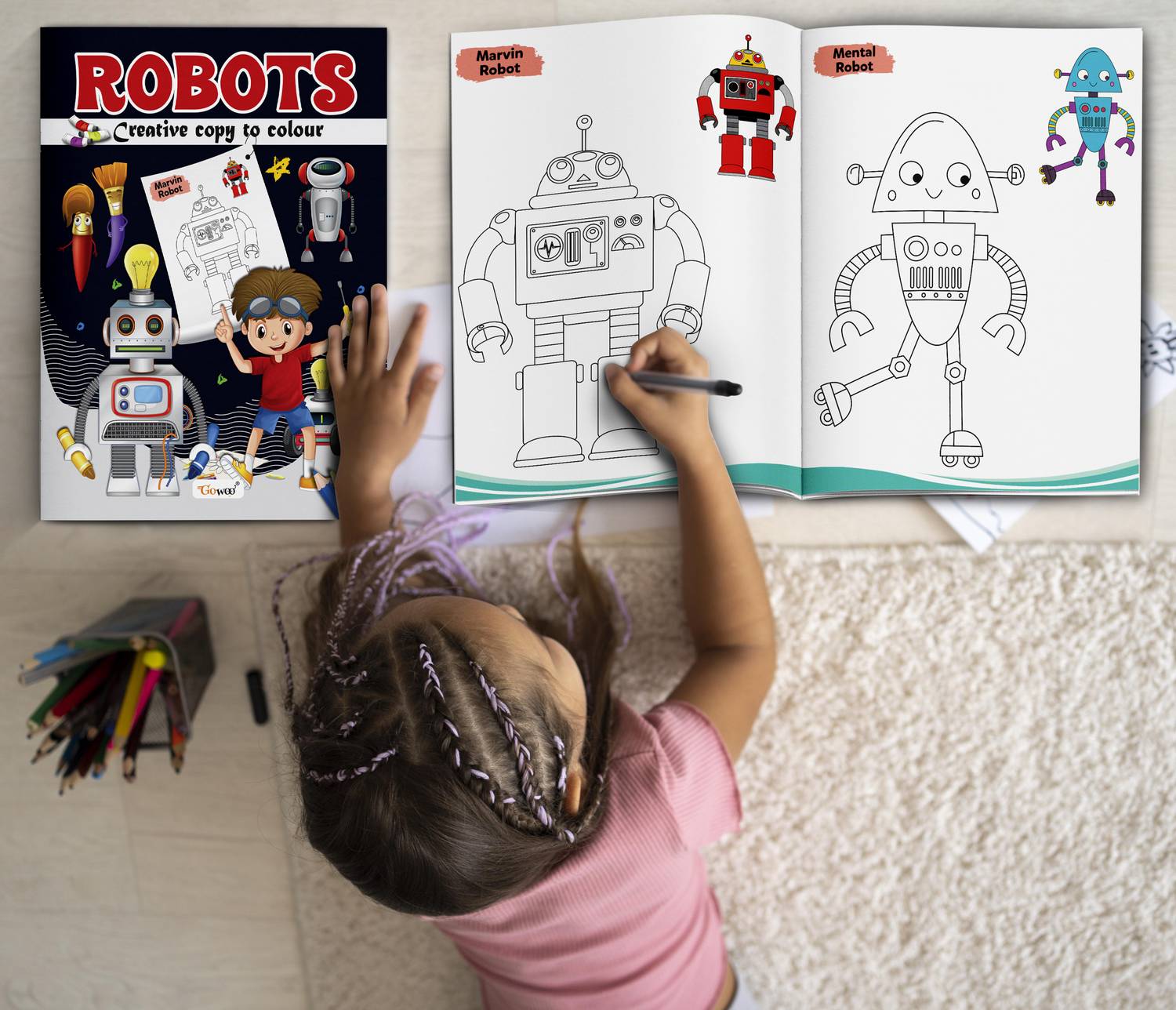Robot-Creative Copy to Colour : Preschool Coloring Book for