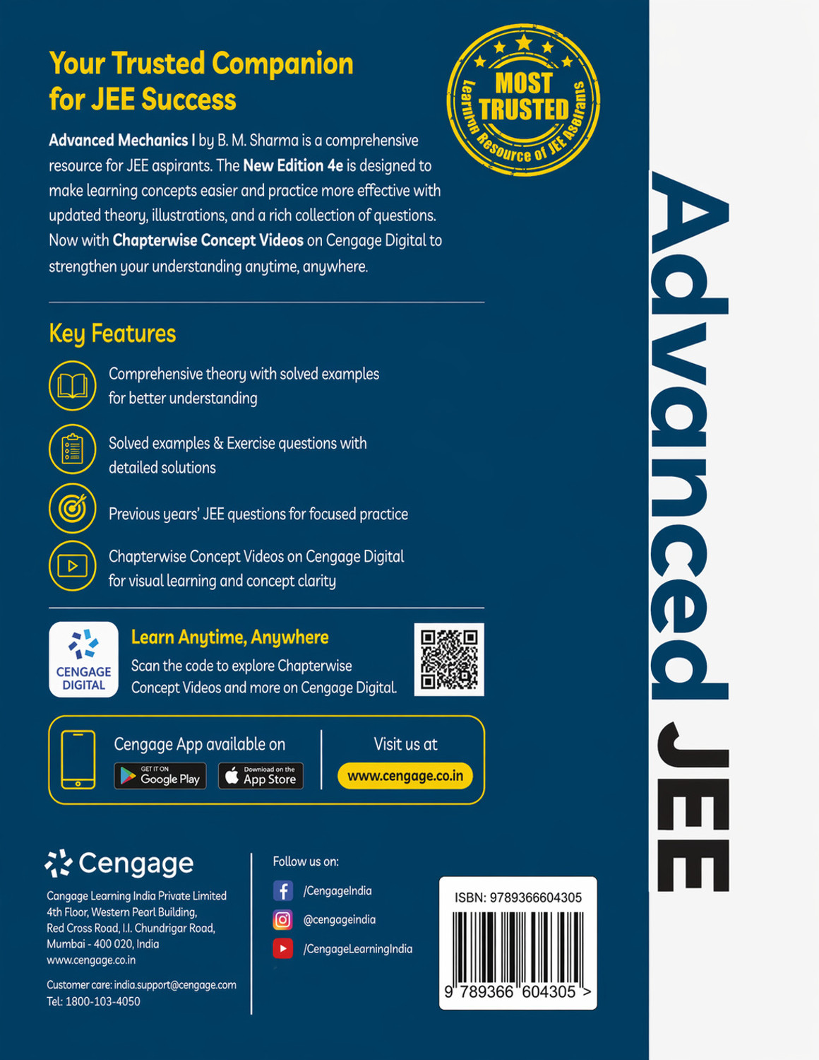 Image of Cengage Physics for JEE (Advanced): Magnetism and Electromagnetic Induction, 4th Edition (New Edition) | By B. M. Sharma | With Chapterwise Concept Videos - JEE (Advanced) Magnetism and Electromagnetic Induction with 9522556828 Disc