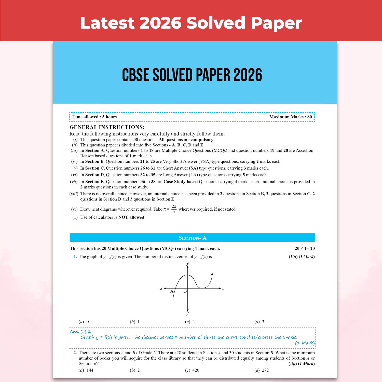 Image of PW CBSE Question & Concept Bank Class 10 Maths (Std) 2027 Solved By Ritik Mishra