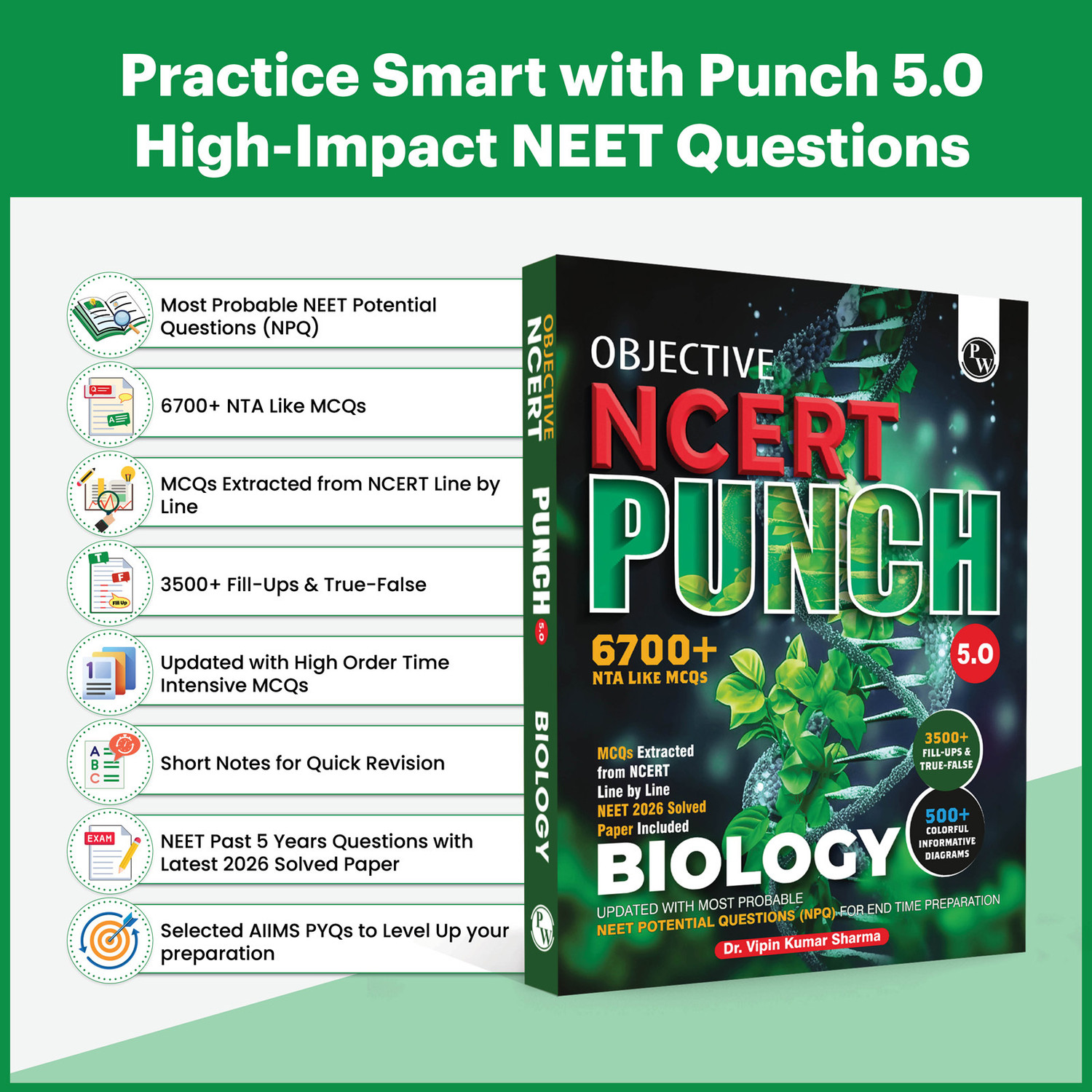 Image of PW Objective NCERT Punch 5.0 Biology For NEET 2027 By Dr. Vipin Kumar Sharma