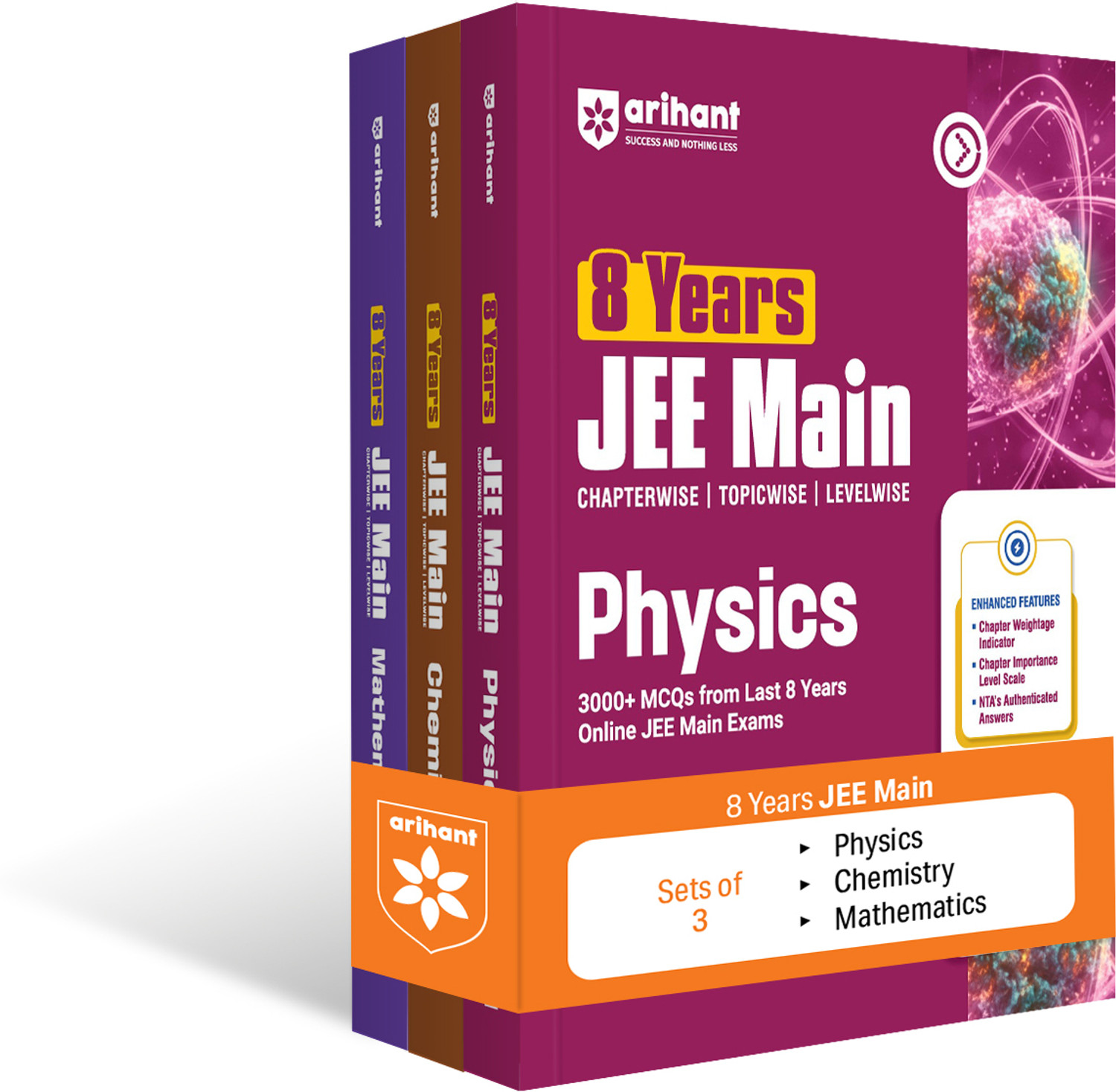 Image of Arihant 8 Years JEE Main Chemistry, Physics, Mathematics PYQ Book 2027