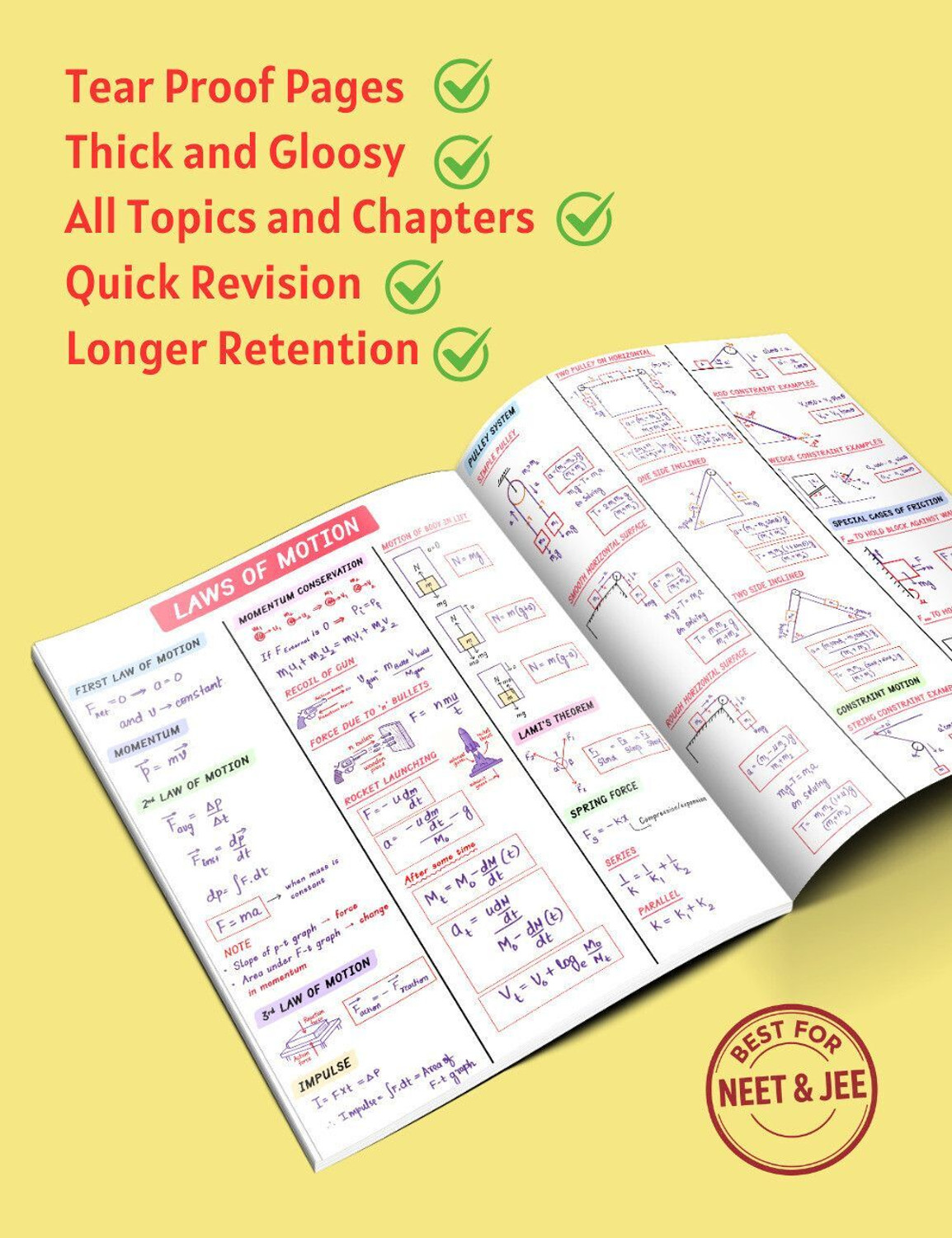 Image of STUDILITE INNOVATIONS PRIVATE LIMITED Physics formula book for NEET and JEE - Quick Revision Physics Formula Book | NEET & JEE Prep by Ezee Notes | Handwritten, Colour Printed, Thick Glossy Pages (English, Paperback, unknown)