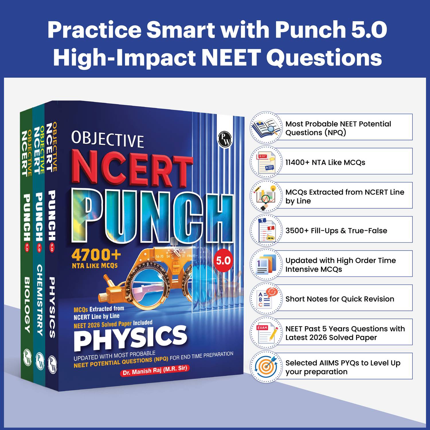 PW Objective NCERT Punch 5.0 Physics, Chemistry and Biology Combo Set - Image 2