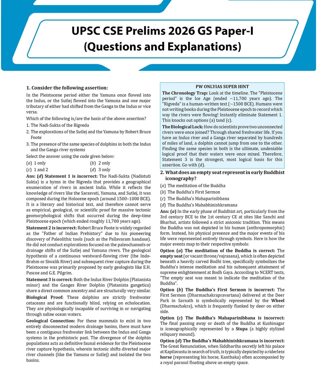 Image of PWOnlyIAS UPSC Prelims Previous Year Solved Papers 32 Years Topicwise GS PYQs (2026-1995)