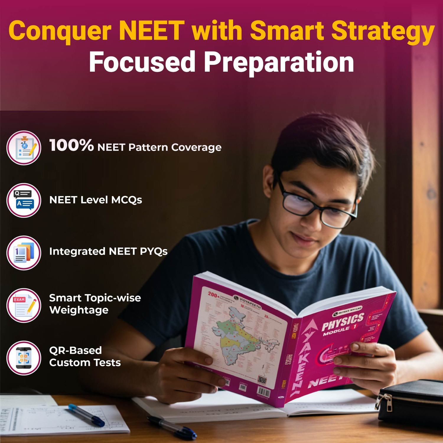 Image of PW Yakeen For NEET Droppers Physics, Chemistry, Botany and Zoology Modules with Solutions Combo Set of 24 Books (2026 Edition)