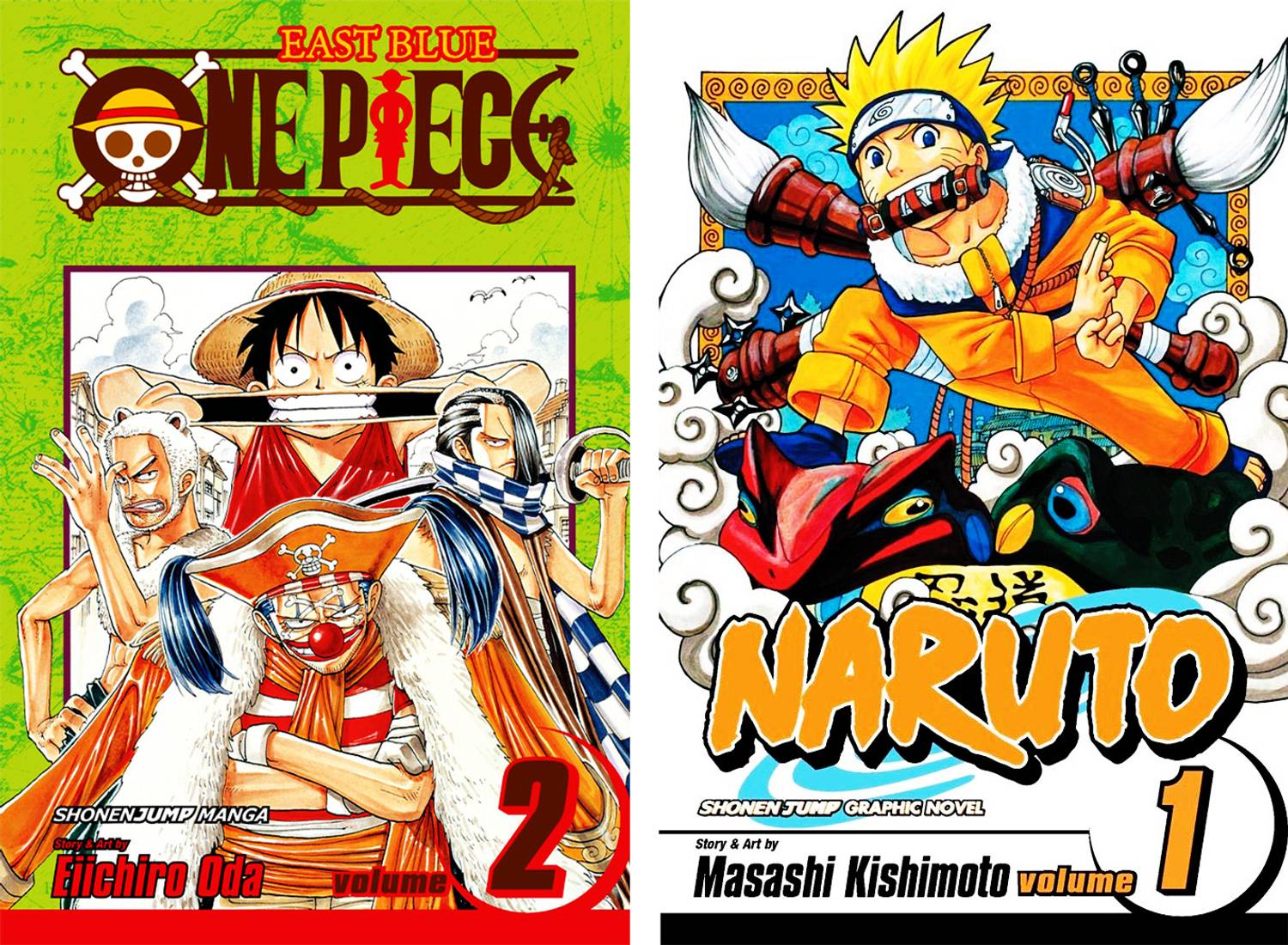 Naruto, Volume 1 + One piece, Volume 2 combo (paperback): Buy