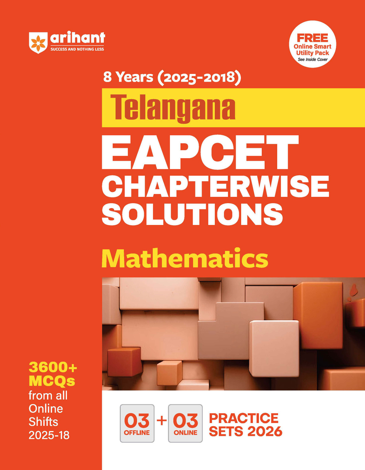 Image of Arihant Telangana EAPCET Mathematics Chapterwise Solutions 2025 | 8 Years (2018-2025) PYQs | 3600+ MCQs from Online Shifts + 3 Offline & 3 Online Practice Sets 2026 | Free Smart Utility Pack