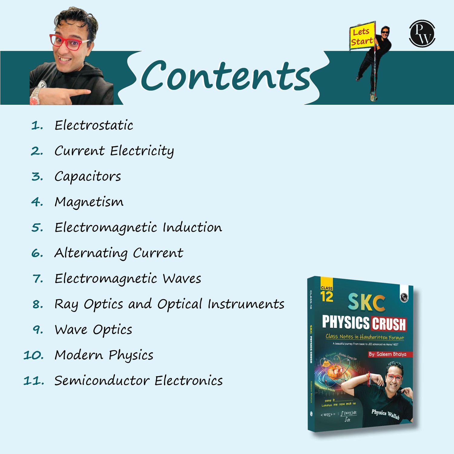 Image of PW SKC Physics Crush Class 12 Handwritten Format Notes By Saleem Sir For JEE and NEET Exams | A Beautiful Journey From Basic to JEE Advanced via JEE / NEET