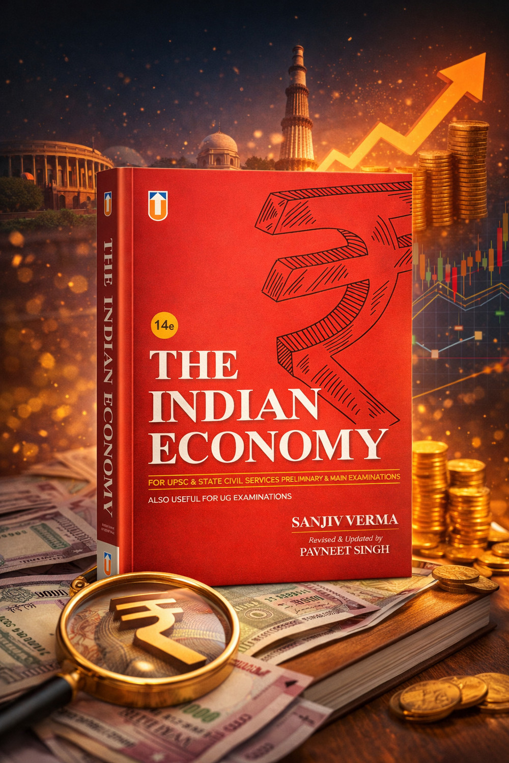 Image of The indian economy - Indian Economy Book for UPSC CSE in English by Sanjiv Verma | 14th Edition | Revised by Pavneet Singh