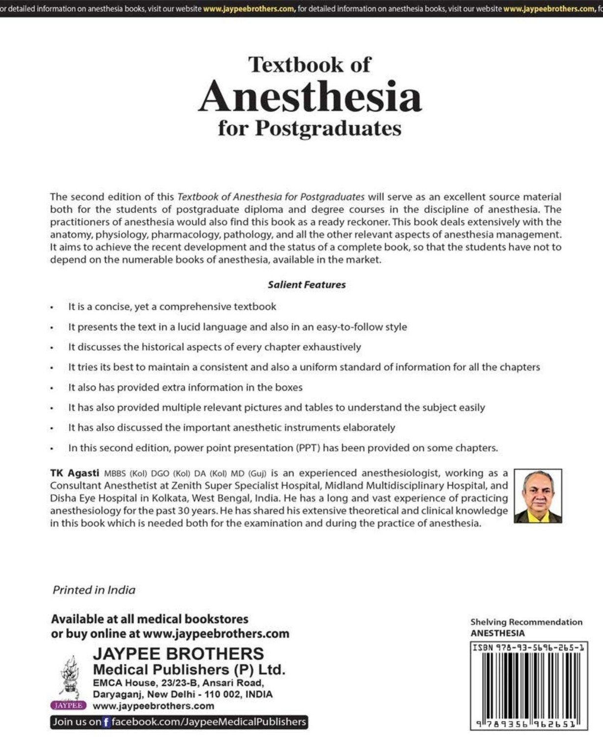 Image of Textbook of Anesthesia for Postgraduates