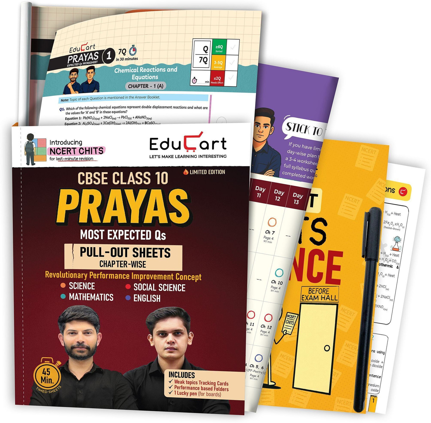 Image of Educart PRAYAS CBSE Class 10 (Introducing revolutionary marks increment concept - NCERT CHITS) - Sample Paper Class 10 2026