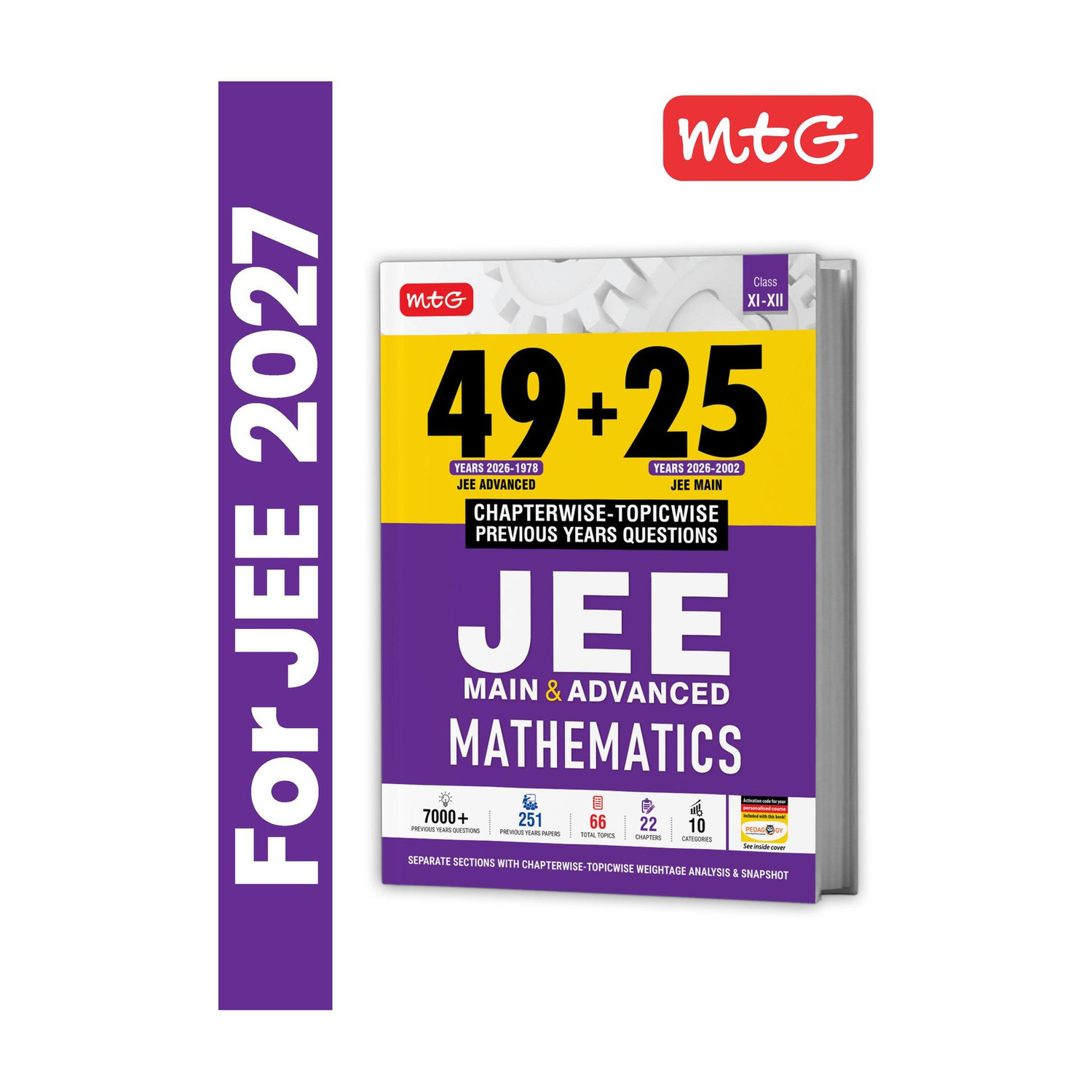 Image of MTG 49 + 25 Years (2026-2002) JEE Main and Advanced (2026-1978) PYQ Book Mathematics