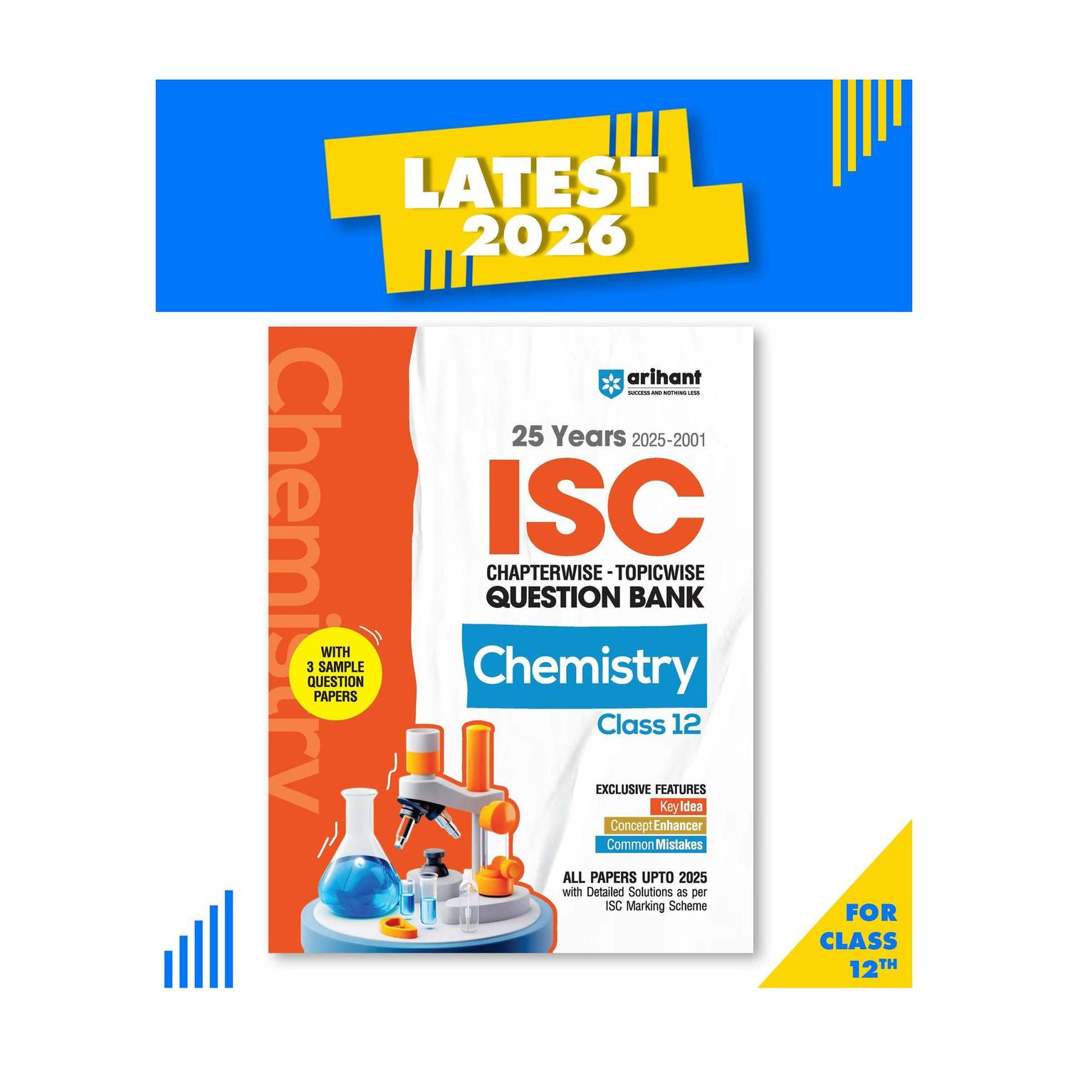 (Old Edition) Arihant ISC Chapterwise Topicwise Question Bank Chemistry Class 12 | 25 Years Solved Papers (2025-2001) | Includes 3 Sample Papers | Value Points, Concept Enhancer and Common Mistakes | For Exam 2025-26