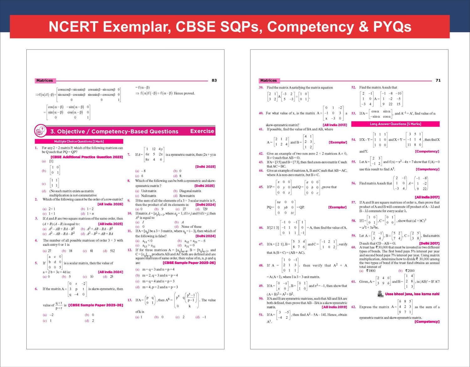 Disha WINR Series CBSE 2026-27 Class 12 Mathematics Question Bank - Image 5