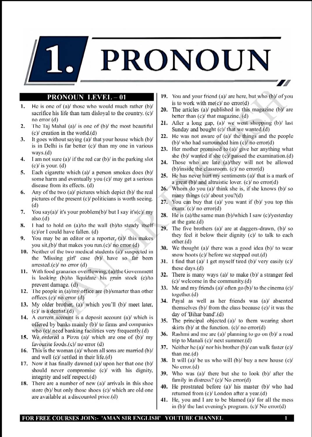 Error Pro by Aman Sir Grammar Practice Book - Image 3