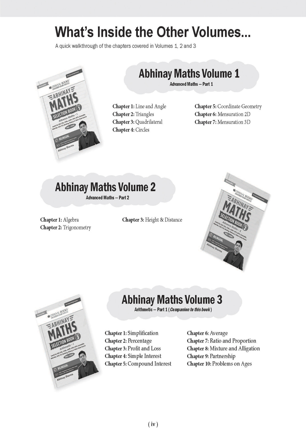 Image of Abhinay Maths Selection Book-Vol. 3 & Vol. 4 (Set of 2 Books) Bilingual Workbook for SSC & All Govt Exam | Concept Based Questions with Video Solutions (For Exam)