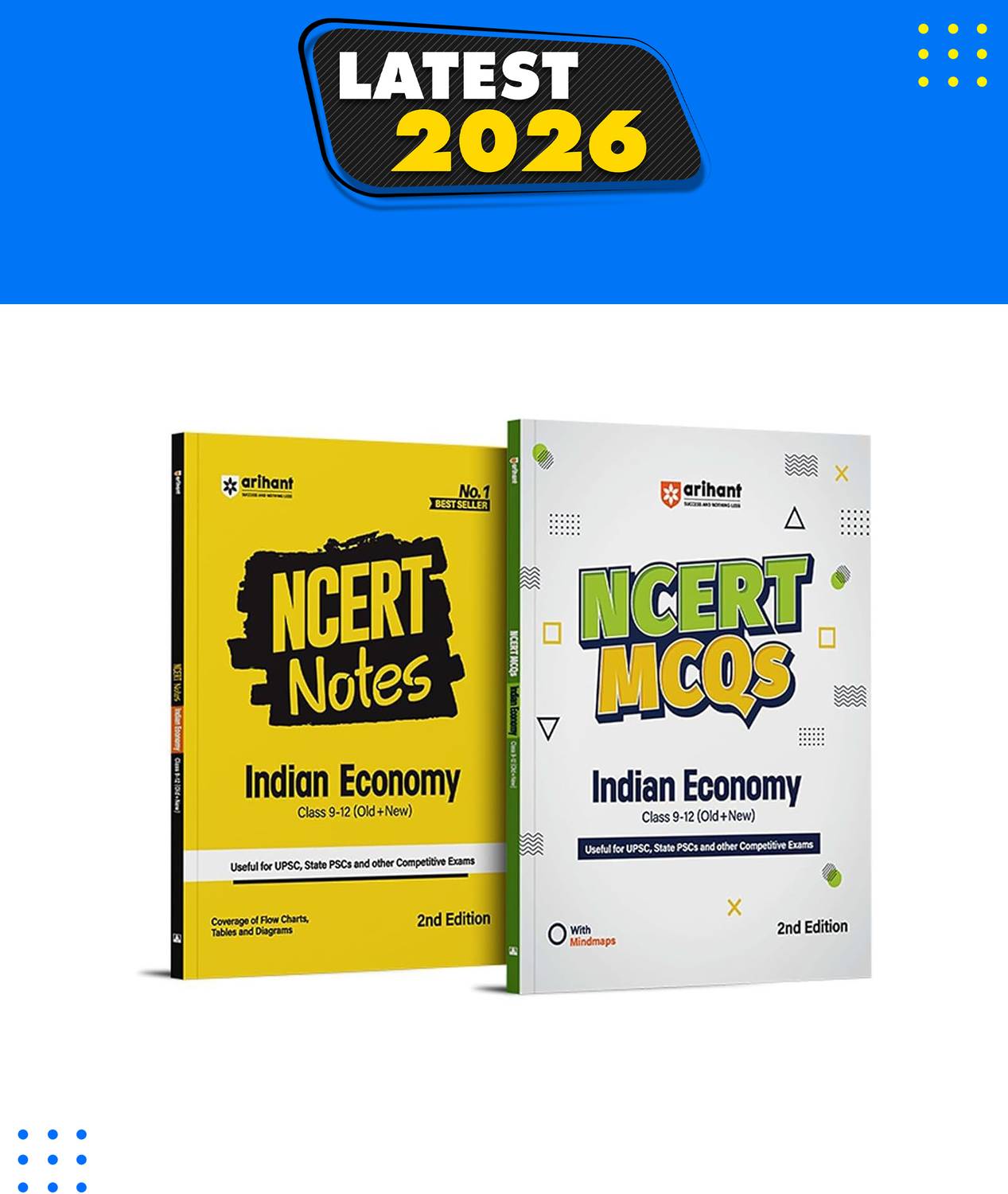 Arihant NCERT Notes & NCERT MCQs Indian Economy Combo | Class 9 to 12 (Old + New) | Useful for UPSC, State PSCs & Other Competitive Exams | Mind Maps, Tamil Nadu Board & NIOS Coverage | 2nd Edition