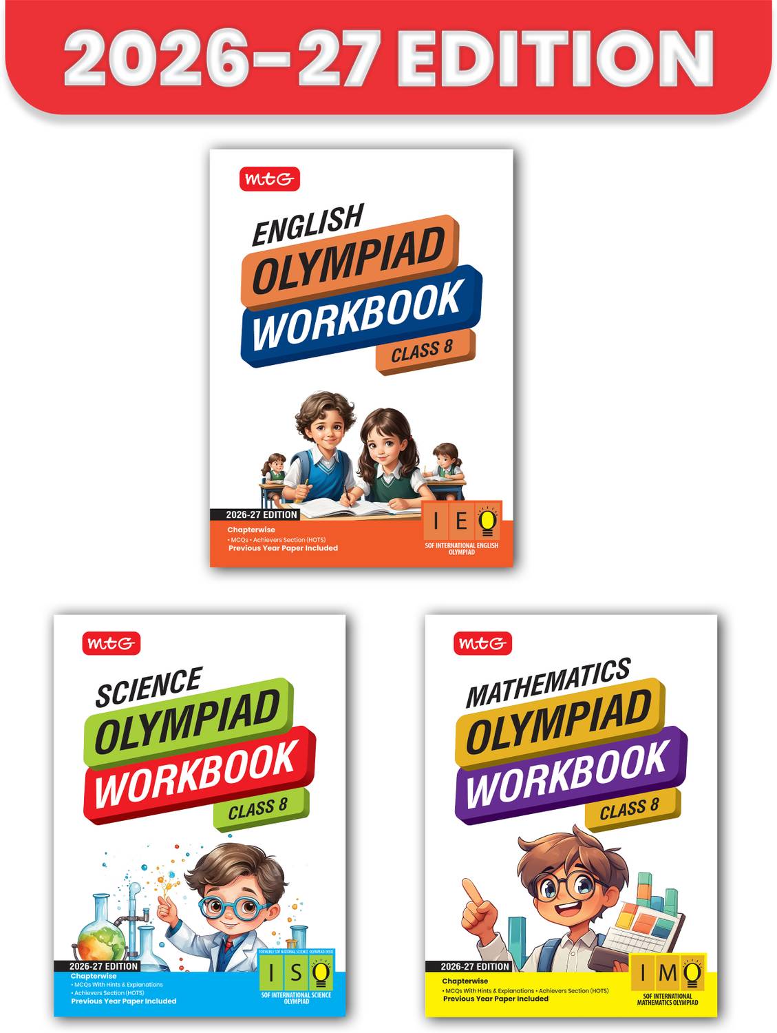 MTG ISO-IMO-IEO (Science, Mathematics & English) Olympiad Workbook