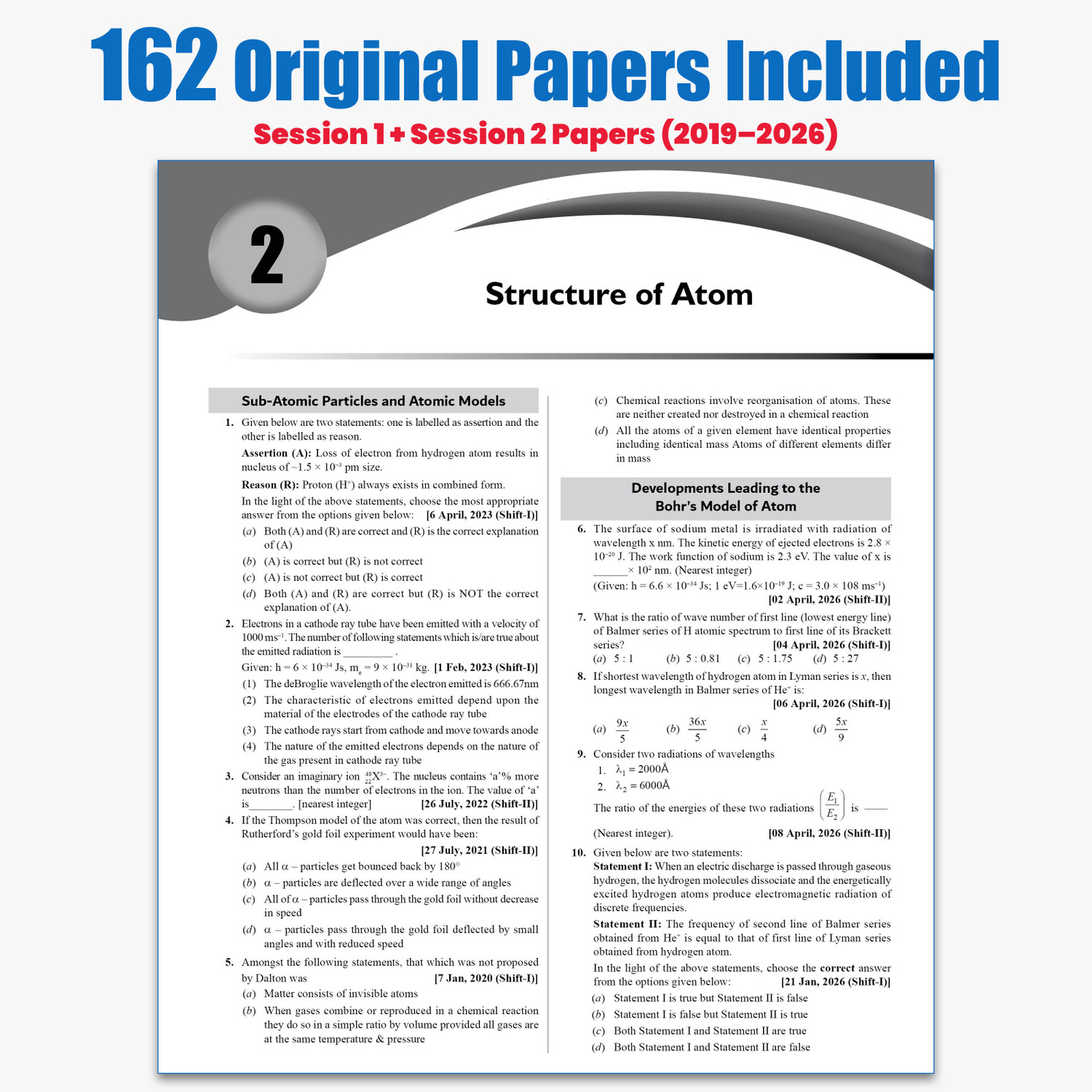 Image of PW JEE Main 8 Years (2019 - 2026) PYQs Chemistry Chapterwise and Topicwise