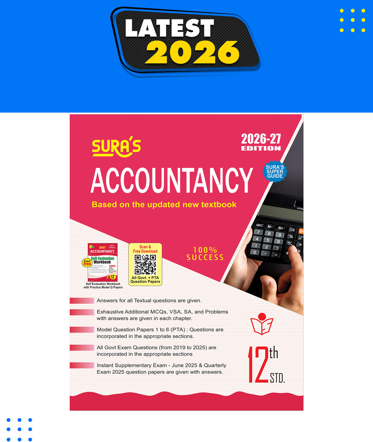 Image of SURA`S 12th Standard Accountancy Guide in English Medium 2026-27 Updated Edition