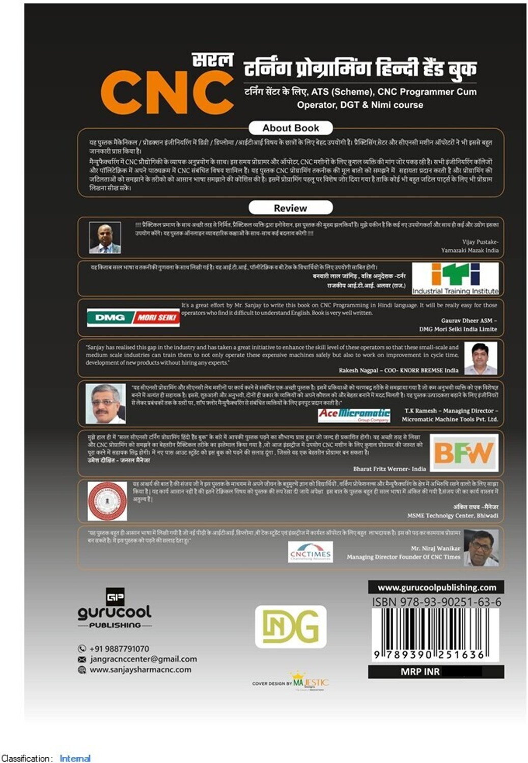 Image of SARAL CNC TURNING PROGRAMMING HINDI HAND BOOK - CNC MACHINE PROGRAMMING