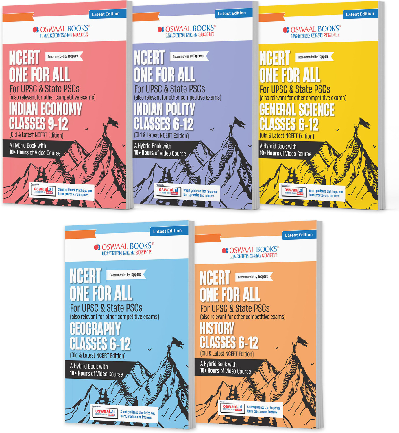 Image of NCERT One for All Book For UPSC and State PSCs History, Geography, General Science, Indian Polity and Indian Economy (Set of 5 Books) Old and New NCERT Edition, Edition