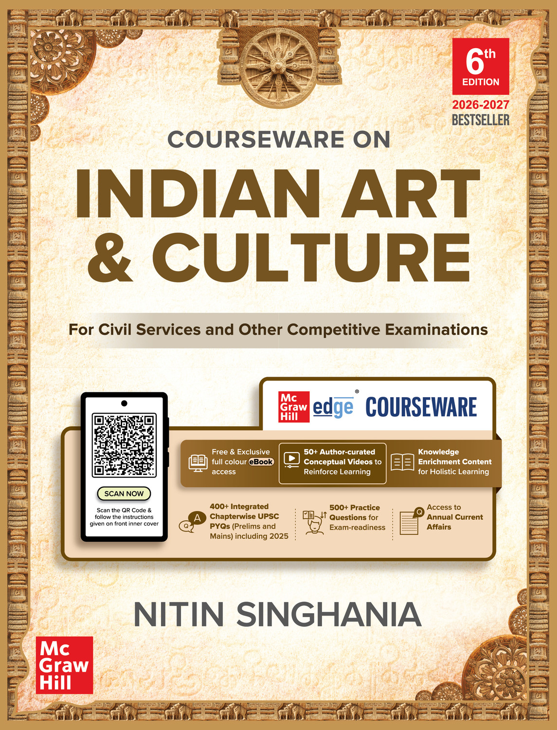 Image of Indian Art and Culture, 6e by Nitin Singhania (IAS) for UPSC CSE 2026 | 400+ Solved Previous Years Questions (2013-2025) | 500+ CBT-based Practice Questions | 50+ Author Videos