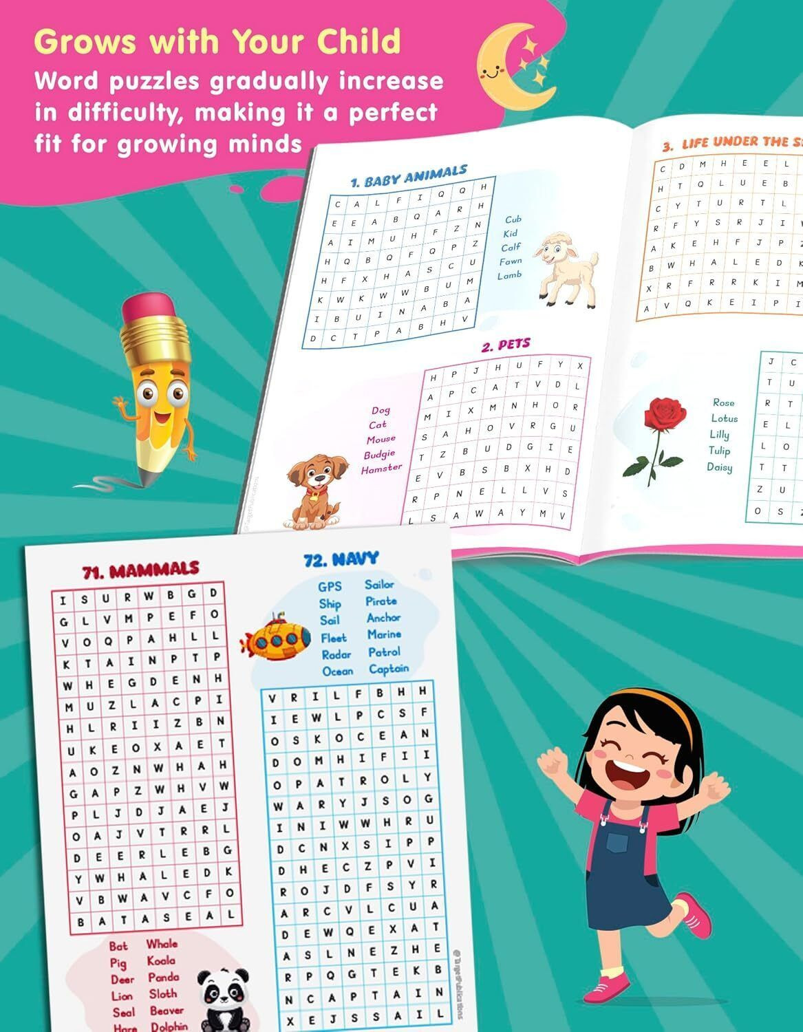 Image of 101 Word Search Activity Book for Kids (Ages 5-8) | Fun Brain Teasers & Vocabulary Builder - Word Search Book For Kids Ages 5-8 Educational Word Search Activity Book For Children. Fun Word Search Puzzle Book With Brain Games For Kids. Challenging Search And Find Puzzles For Children